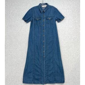 Vtg Expressions Denim Shirt Dress Size S Western Timeless Country Boho Classic